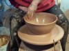 Shaping the bowl.