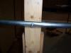 Chain link fence pipe secured to post with 1/4" carriage bolt